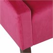 HomePop Traditional Wood and Velvet Swoop Arm Accent Chair in Dark Pink