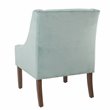 HomePop Traditional Wood and Velvet Swoop Arm Accent Chair in Aqua Blue