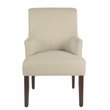 HomePop Meredith Transitional Fabric Anywhere Chair in Cream and Dark Walnut