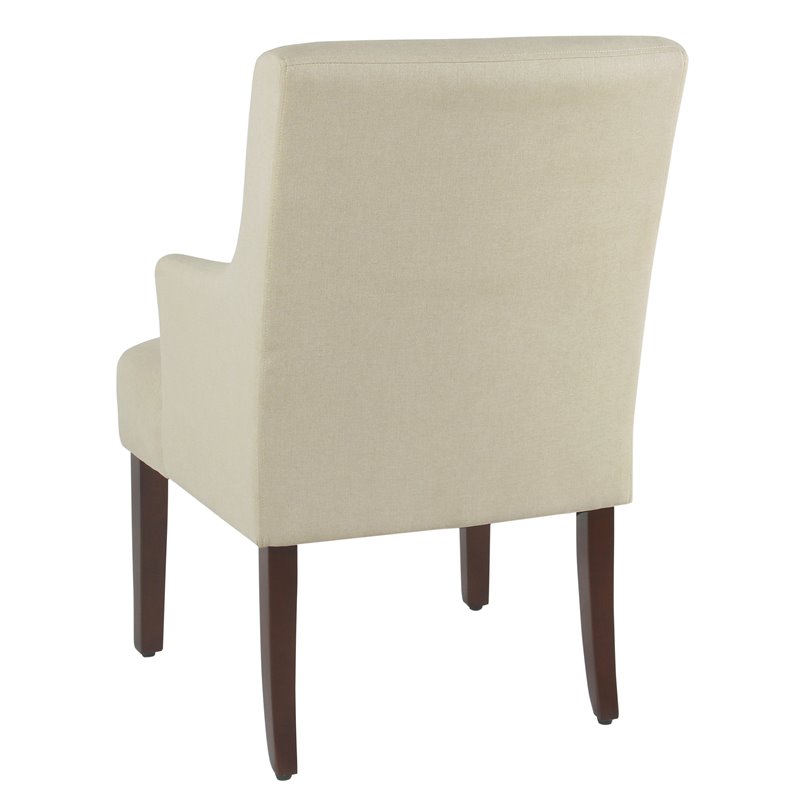 HomePop Meredith Transitional Fabric Anywhere Chair in Cream and Dark Walnut