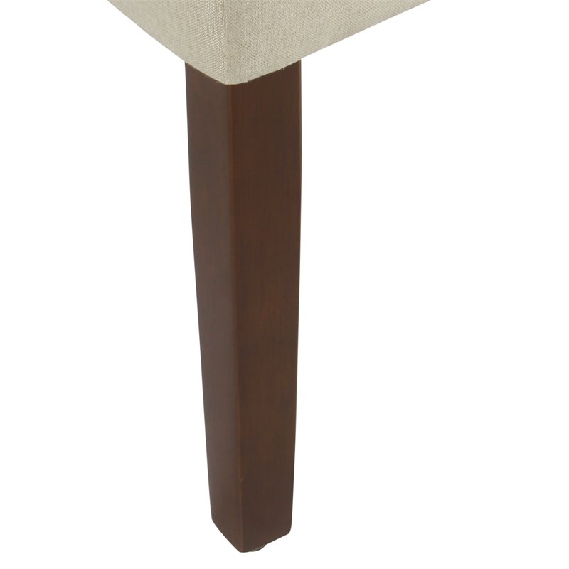 HomePop Meredith Transitional Fabric Anywhere Chair in Cream and Dark Walnut