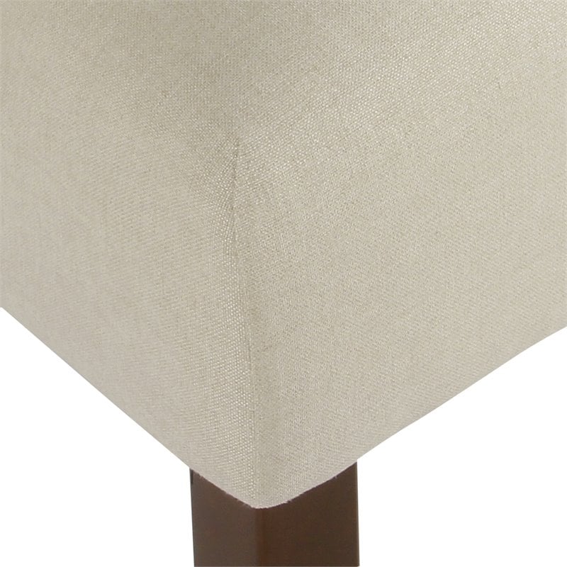 HomePop Meredith Transitional Fabric Anywhere Chair in Cream and Dark Walnut
