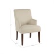 HomePop Meredith Transitional Fabric Anywhere Chair in Cream and Dark Walnut