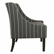 HomePop Traditional Wood and Fabric Stripe Swoop Accent Chair in Charcoal