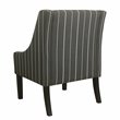 HomePop Traditional Wood and Fabric Stripe Swoop Accent Chair in Charcoal