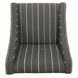 HomePop Traditional Wood and Fabric Stripe Swoop Accent Chair in Charcoal