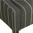 HomePop Traditional Wood and Fabric Stripe Swoop Accent Chair in Charcoal