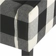 HomePop Wood and Fabric Plaid Pattern Swoop Arm Accent Chair in Black