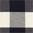HomePop Wood and Fabric Plaid Pattern Swoop Arm Accent Chair in Black