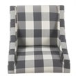 HomePop Wood and Fabric Plaid Pattern Swoop Arm Accent Chair in Blue