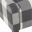 HomePop Wood and Fabric Plaid Pattern Swoop Arm Accent Chair in Blue