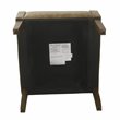 HomePop Wood and Faux Leather Swoop Arm Accent Chair in Brown