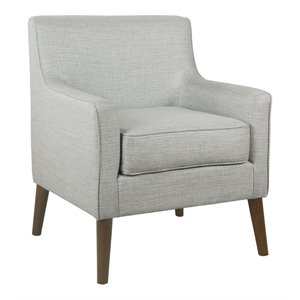 homepop davis modern wood and fabric accent chair in textured gray