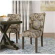HomePop Fabric Floral Pattern Parsons Chairs in Brown/Gray (Set of 2)