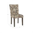 HomePop Fabric Floral Pattern Parsons Chairs in Brown/Gray (Set of 2)