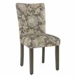 HomePop Fabric Floral Pattern Parsons Chairs in Brown/Gray (Set of 2)