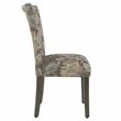 HomePop Fabric Floral Pattern Parsons Chairs in Brown/Gray (Set of 2)