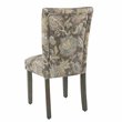 HomePop Fabric Floral Pattern Parsons Chairs in Brown/Gray (Set of 2)
