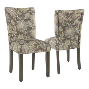 homepop fabric floral pattern parsons chairs in in set of 2