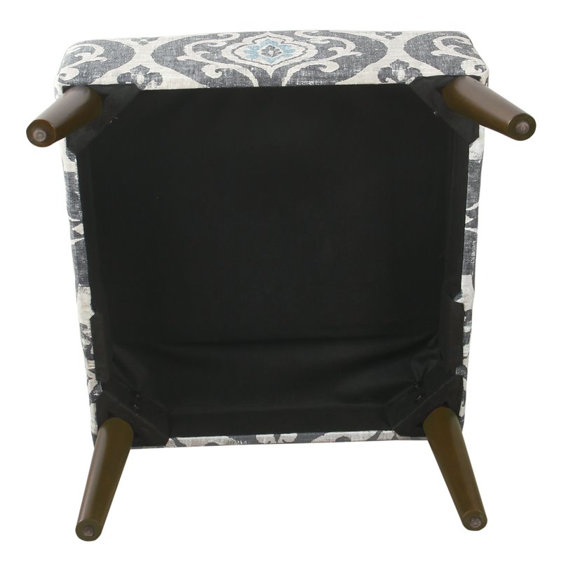 HomePop Modern Wood and Fabric Armless Accent Chair in Suri Blue