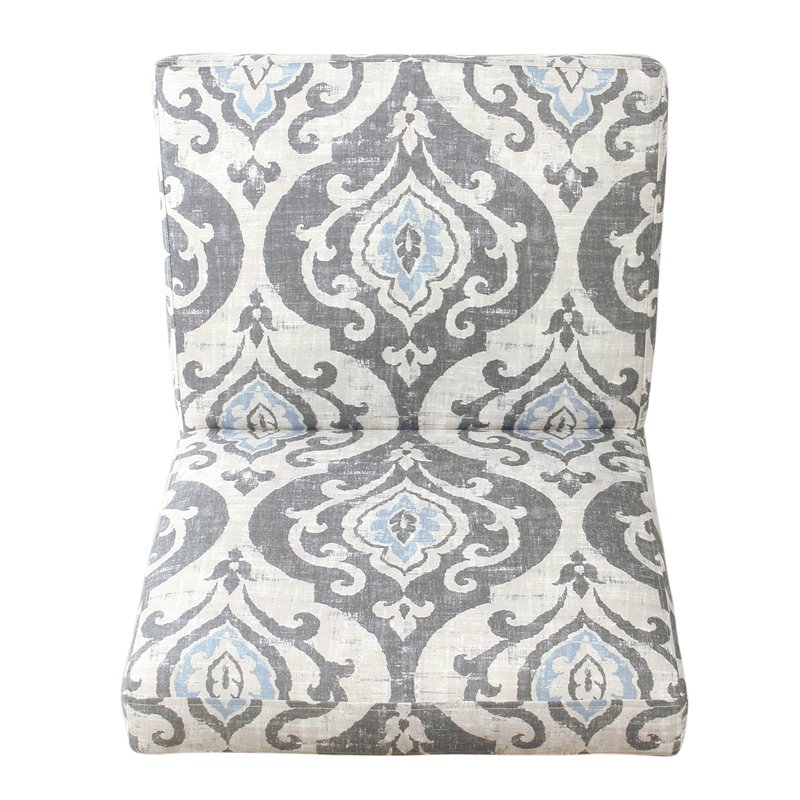 HomePop Modern Wood and Fabric Armless Accent Chair in Suri Blue