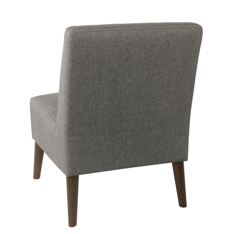 HomePop Modern Wood and Fabric Armless Accent Chair in Gray