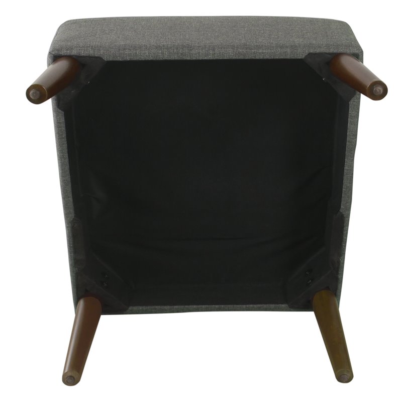HomePop Modern Wood and Fabric Armless Accent Chair in Gray