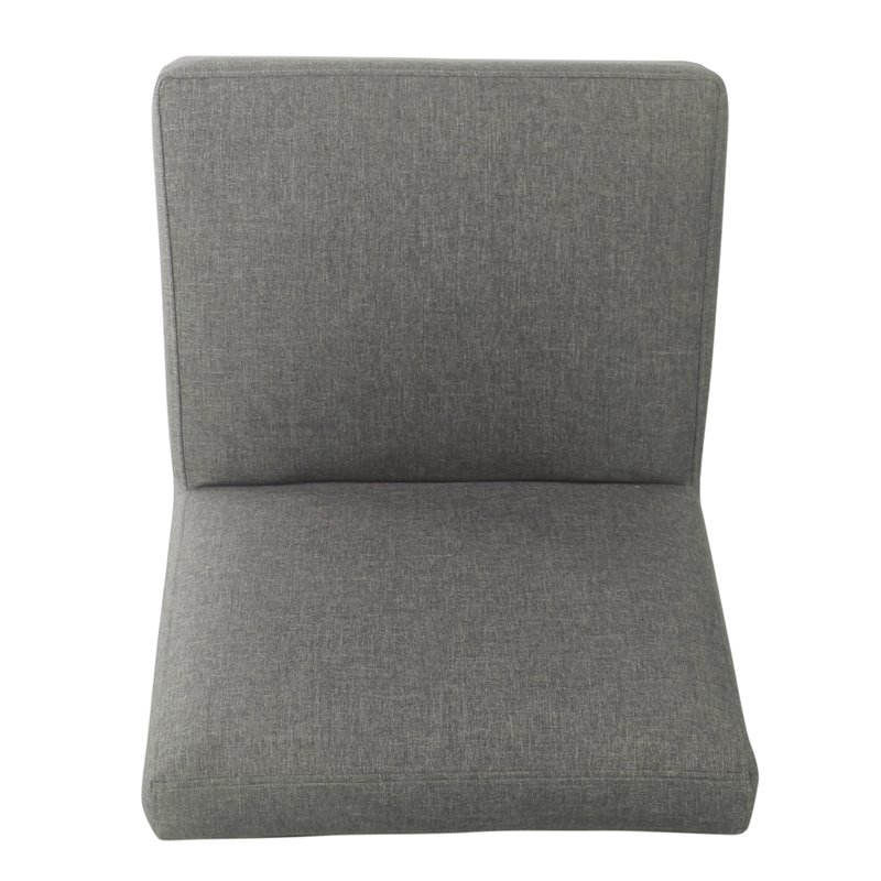 HomePop Modern Wood and Fabric Armless Accent Chair in Gray