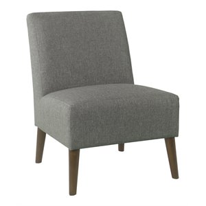 homepop modern wood and fabric armless accent chair in gray