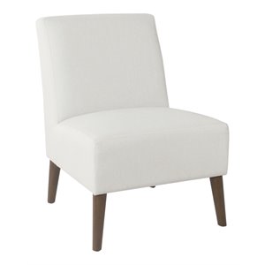 homepop modern wood and fabric armless accent chair in cream