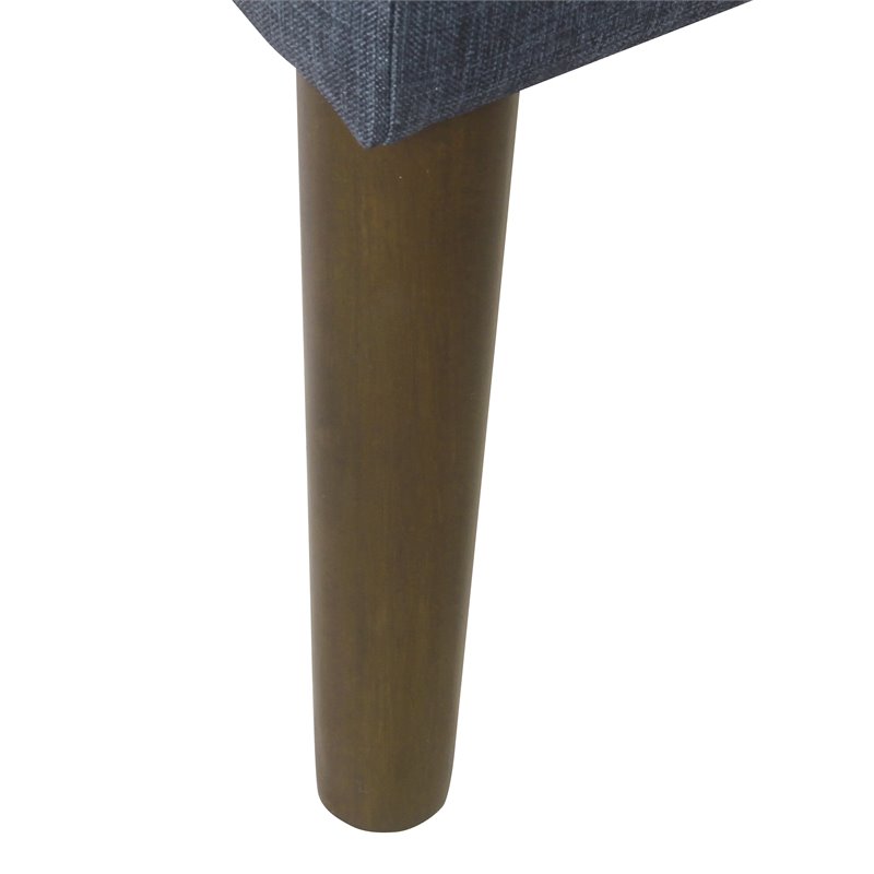 HomePop Modern Wood and Fabric Armless Accent Chair in Navy Blue