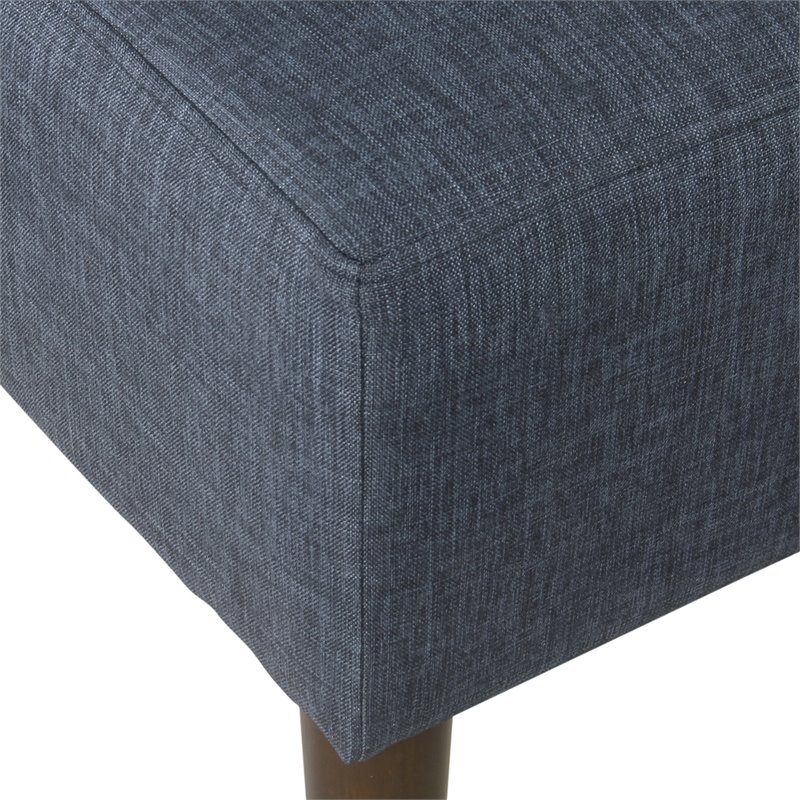 HomePop Modern Wood and Fabric Armless Accent Chair in Navy Blue