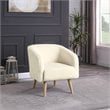 HomePop Sherpa Modern Wood and Fabric Accent Chair in Cream Finish