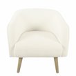 HomePop Sherpa Modern Wood and Fabric Accent Chair in Cream Finish