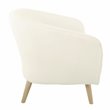 HomePop Sherpa Modern Wood and Fabric Accent Chair in Cream Finish