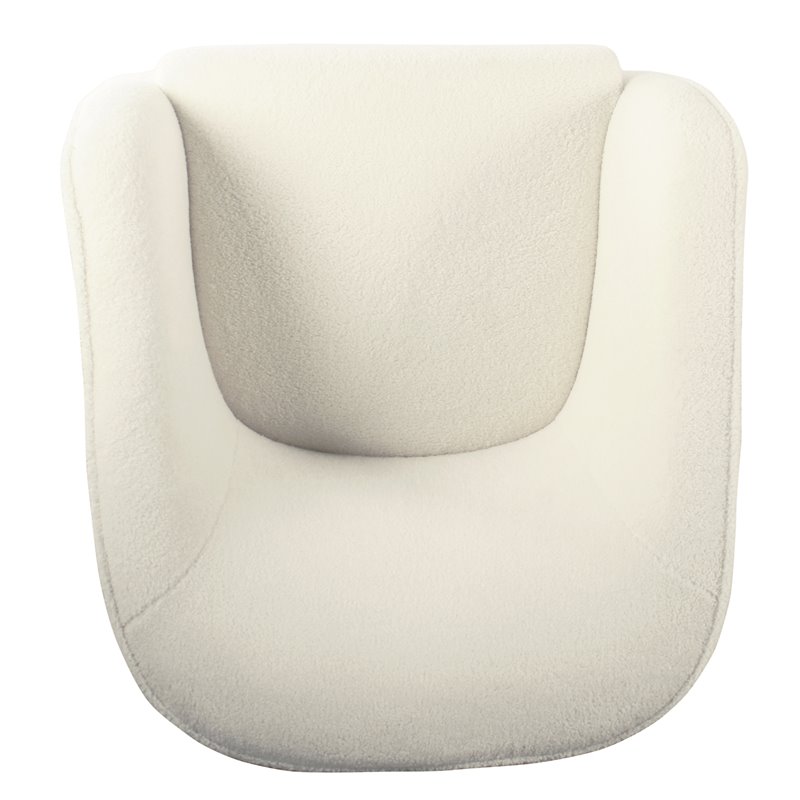 HomePop Sherpa Modern Wood and Fabric Accent Chair in Cream Finish