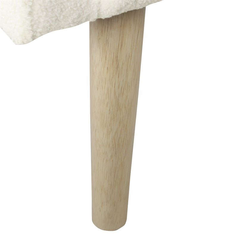 HomePop Sherpa Modern Wood and Fabric Accent Chair in Cream Finish