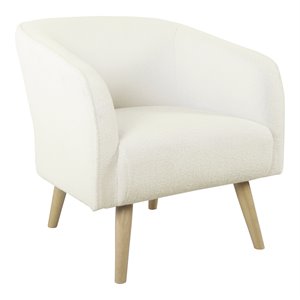 homepop sherpa modern wood and fabric accent chair
