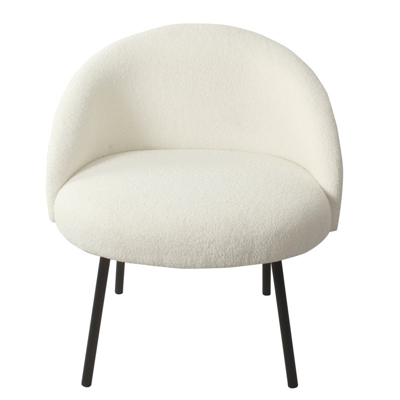 HomePop Sherpa Modern Wood and Fabric Accent Chair in Cream/Black Finish