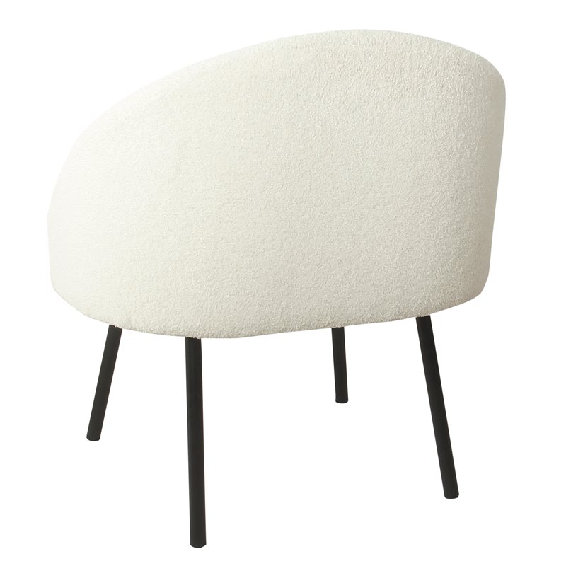 HomePop Sherpa Modern Wood and Fabric Accent Chair in Cream/Black Finish