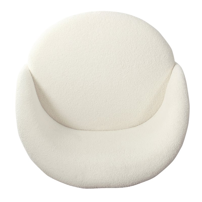 HomePop Sherpa Modern Wood and Fabric Accent Chair in Cream/Black Finish