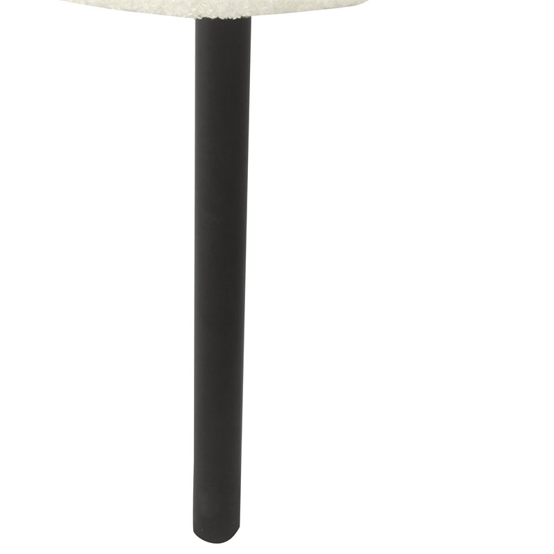 HomePop Sherpa Modern Wood and Fabric Accent Chair in Cream/Black Finish