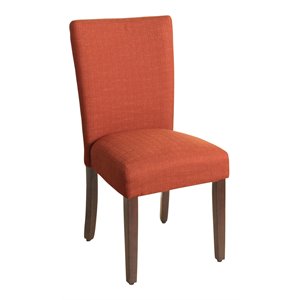 HomePop 38&quot Traditional Fabric Parsons Dining Chair in Orange