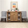 HomePop Fabric Floral Pattern Parsons Chairs in Blue/Cream (Set of 2)