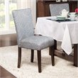 HomePop Fabric Floral Pattern Parsons Chairs in Blue/Cream (Set of 2)