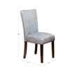 HomePop Fabric Floral Pattern Parsons Chairs in Blue/Cream (Set of 2)