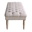 HomePop Layla Traditional Wood and Fabric Tufted Bench in Natural/Pink