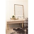 HomePop Layla Traditional Wood and Fabric Tufted Bench in Natural/Pink