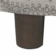 HomePop Round Transitional Wood and Fabric Storage Ottoman in Gray Medallion