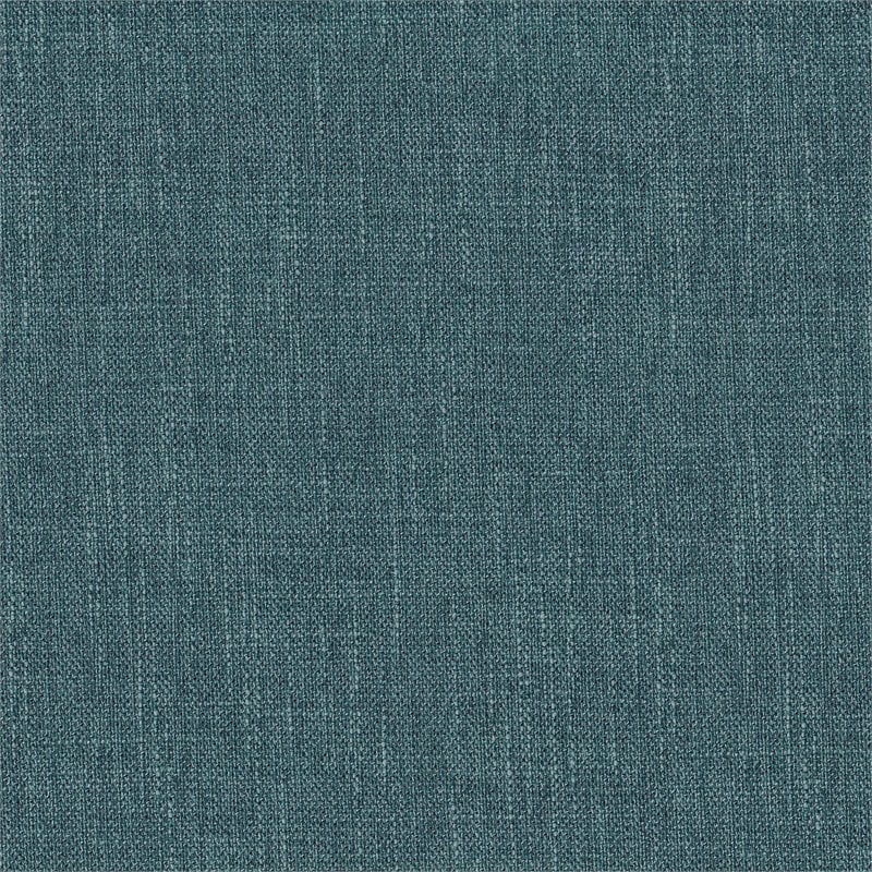 HomePop Round Transitional Wood and Fabric Storage Ottoman in Teal Blue